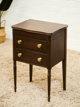 Load image into Gallery viewer, 1920’s Federal Cabinet End Tables Nightstands with Clever Bar Storage
