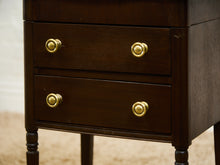Load image into Gallery viewer, 1920’s Federal Cabinet End Tables Nightstands with Clever Bar Storage
