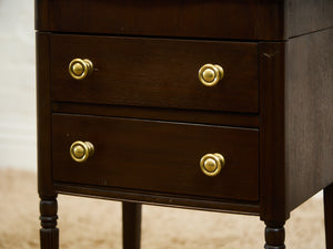 1920’s Federal Cabinet End Tables Nightstands with Clever Bar Storage