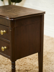 1920’s Federal Cabinet End Tables Nightstands with Clever Bar Storage