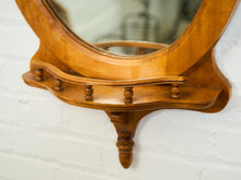 Load image into Gallery viewer, Circa 1940 Edwardian Style Carved Maple Round Hall Mirror

