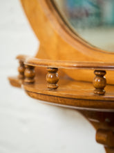 Load image into Gallery viewer, Circa 1940 Edwardian Style Carved Maple Round Hall Mirror

