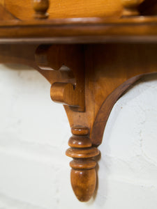 Circa 1940 Edwardian Style Carved Maple Round Hall Mirror