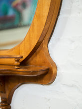 Load image into Gallery viewer, Circa 1940 Edwardian Style Carved Maple Round Hall Mirror
