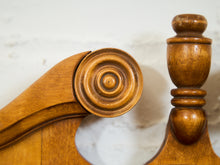 Load image into Gallery viewer, Circa 1940 Edwardian Style Carved Maple Round Hall Mirror
