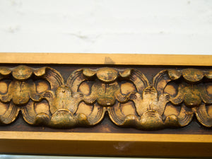 Mid-Century Hand-Carved Floral Wood Mirror, circa 1960s–1970s.