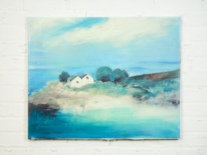 Coastal Houses on the Bluff Print on Canvas