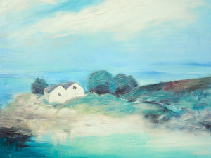 Coastal Houses on the Bluff Print on Canvas
