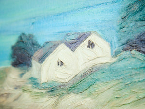 Coastal Houses on the Bluff Print on Canvas