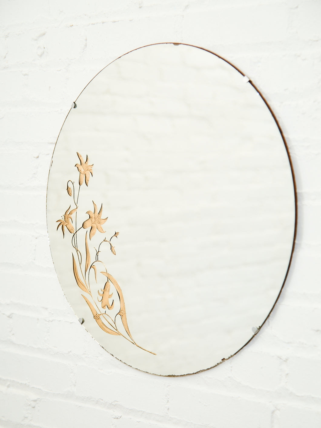 Deco Etched Copper Beveled Mirror