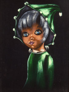 1970’s Black Velvet Jester Painting