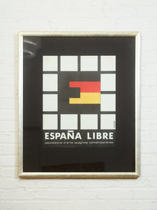 ESPAÑA LIBRE Contemporary Movement Signed Poster