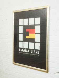ESPAÑA LIBRE Contemporary Movement Signed Poster