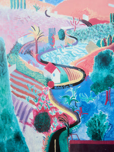 DAVID HOCKNEY LRG 1988 LITHO PRINT FRAMED RARE EXHIBT POSTER "NICHOLS CNYN" 1980