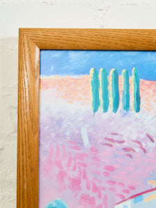 DAVID HOCKNEY LRG 1988 LITHO PRINT FRAMED RARE EXHIBT POSTER "NICHOLS CNYN" 1980