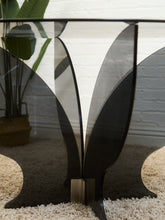 Load image into Gallery viewer, Atomic Smoked Glass Dining Table
