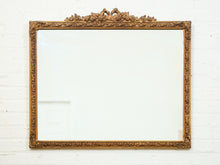 Load image into Gallery viewer, Vintage French Provincial Gold Rectangle Ornate Wood Wall Mantle Mirror

