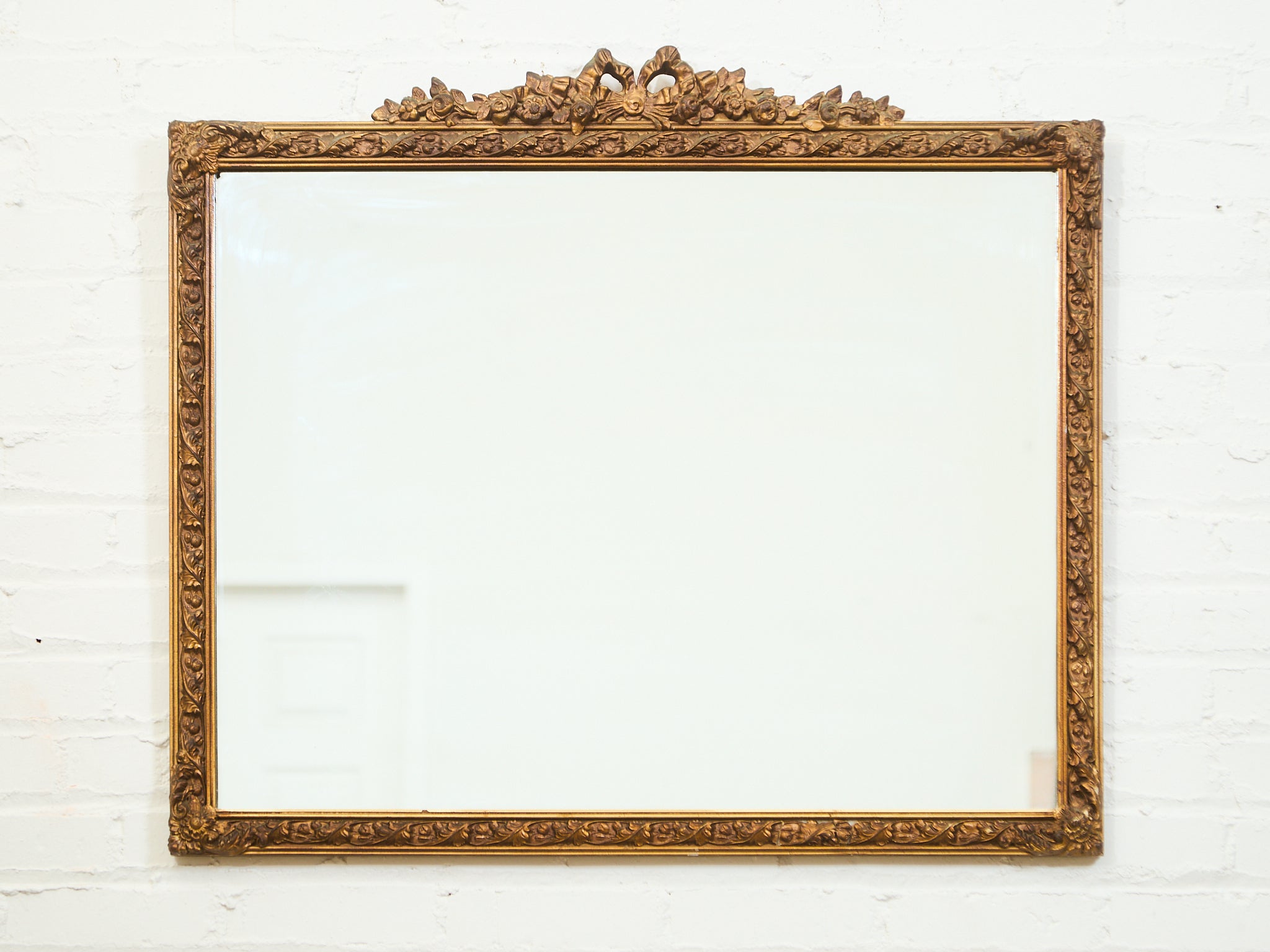 Vintage French Provincial Gold Rectangle Ornate Wood Wall Mantle