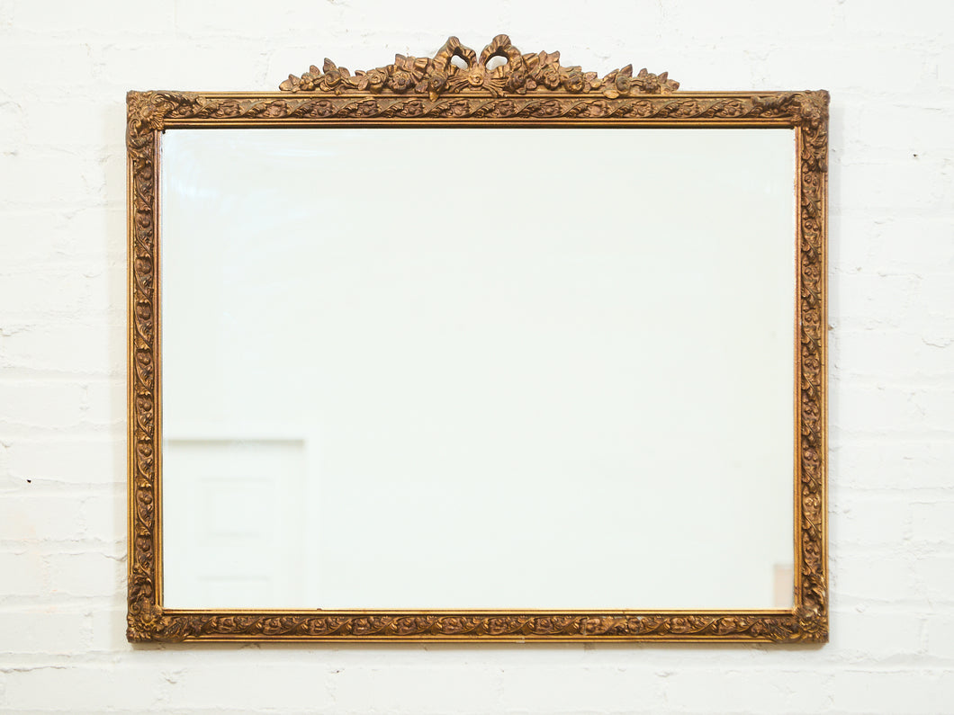 Vintage French Provincial Gold Rectangle Ornate Wood Wall Mantle