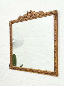 Vintage French Provincial Gold Rectangle Ornate Wood Wall Mantle