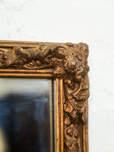 Load image into Gallery viewer, Vintage French Provincial Gold Rectangle Ornate Wood Wall Mantle Mirror
