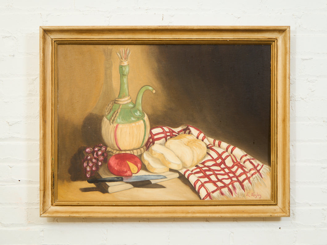 Mid Century Cheese and Wine Still Life
