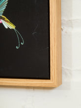 Load image into Gallery viewer, Skull and Hummingbird Botanical Still Life on Black
