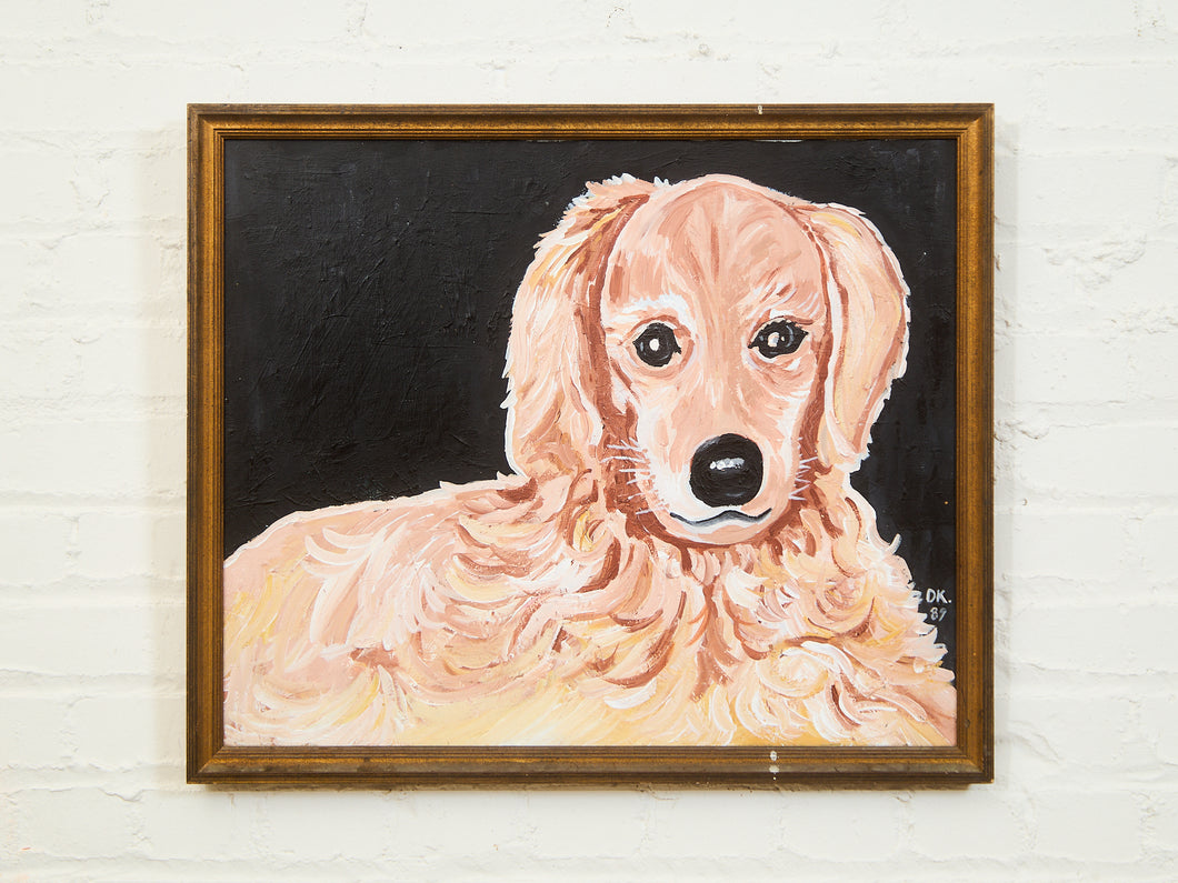 Golden Pup” 1987 Dog Portrait Painting