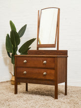 Load image into Gallery viewer, British Arts &amp; Crafts Oak Dressing Table with Mirror
