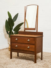 Load image into Gallery viewer, British Arts &amp; Crafts Oak Dressing Table with Mirror

