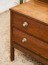 Load image into Gallery viewer, British Arts &amp; Crafts Oak Dressing Table with Mirror
