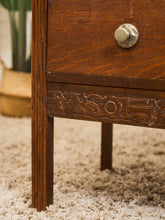 Load image into Gallery viewer, British Arts &amp; Crafts Oak Dressing Table with Mirror
