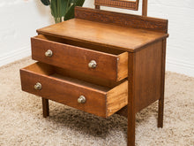 Load image into Gallery viewer, British Arts &amp; Crafts Oak Dressing Table with Mirror
