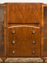 Load image into Gallery viewer, Art Deco Vintage Oak Secretary Bar Bookcase
