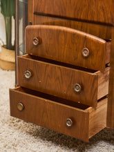 Load image into Gallery viewer, Art Deco Vintage Oak Secretary Bar Bookcase
