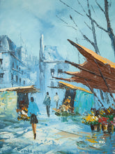 Load image into Gallery viewer, Parisian Street Market Scene Oil Painting  by Burney
