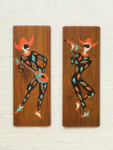 Load image into Gallery viewer, 1960s Harlequin Dancer Wall Plaques — Set of Two
