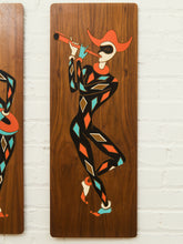 Load image into Gallery viewer, 1960s Harlequin Dancer Wall Plaques — Set of Two
