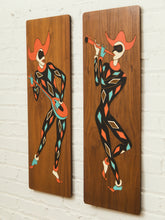 Load image into Gallery viewer, 1960s Harlequin Dancer Wall Plaques — Set of Two
