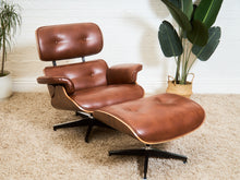 Load image into Gallery viewer, Iconic Chair and Ottoman in Cantina Saddle

