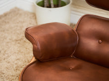Load image into Gallery viewer, Iconic Chair and Ottoman in Cantina Saddle
