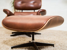 Load image into Gallery viewer, Iconic Chair and Ottoman in Cantina Saddle
