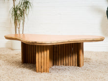 Load image into Gallery viewer, Vintage Reeded Bamboo Biomorphic Coffee Table
