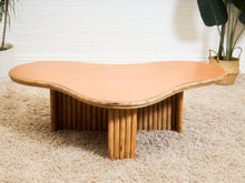 Load image into Gallery viewer, Vintage Reeded Bamboo Biomorphic Coffee Table
