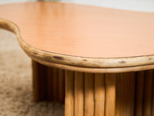 Load image into Gallery viewer, Vintage Reeded Bamboo Biomorphic Coffee Table
