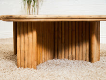 Load image into Gallery viewer, Vintage Reeded Bamboo Biomorphic Coffee Table
