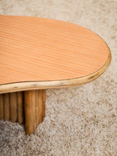Load image into Gallery viewer, Vintage Reeded Bamboo Biomorphic Coffee Table

