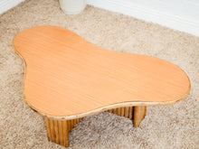 Load image into Gallery viewer, Vintage Reeded Bamboo Biomorphic Coffee Table
