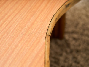 Vintage Reeded Bamboo Biomorphic Coffee Table