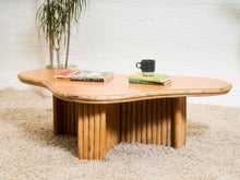 Load image into Gallery viewer, Vintage Reeded Bamboo Biomorphic Coffee Table
